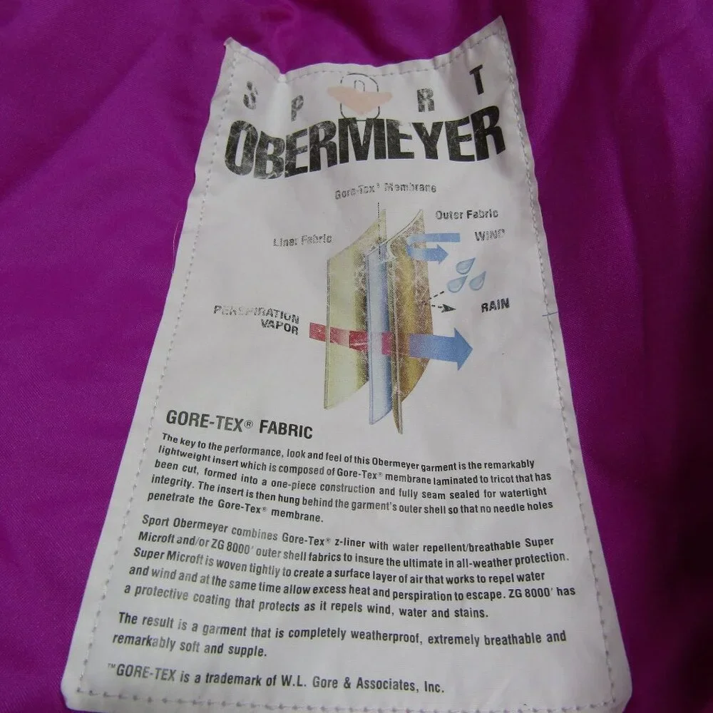 VTG OBERMEYER Snow Ski Suit One Piece NEON Insulated 80s Rad Clown Gaper Day 10 - Picture 9 of 13